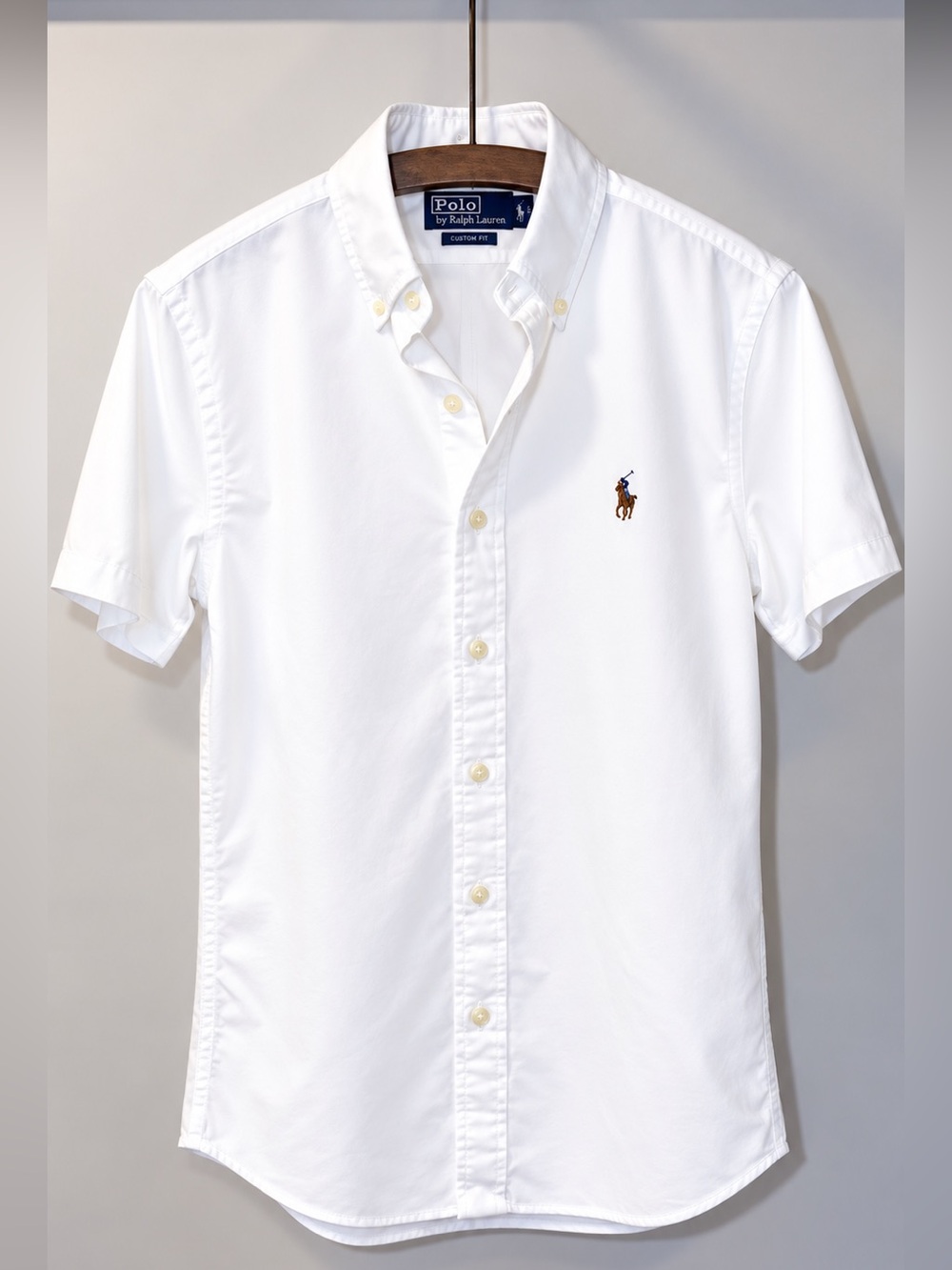 Polo by Ralph Lauren White Short-Sleeve Button-Down Shirt with Embroidered Pony